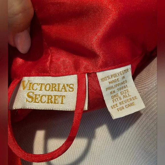 Victoria's Secret Gold Label Vintage Red Kimono Robe with belt and pockets - Picture 8 of 10
